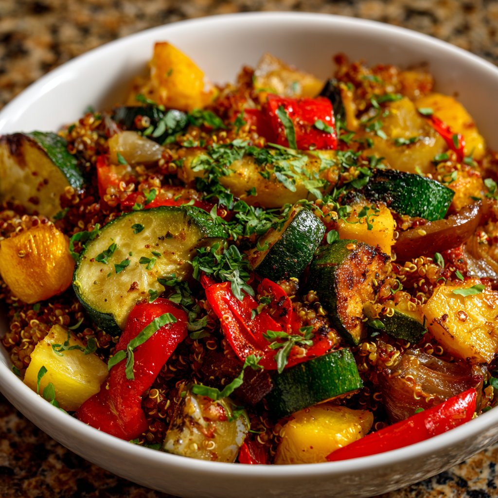 Herb Roasted Veggie Quinoa Skillet