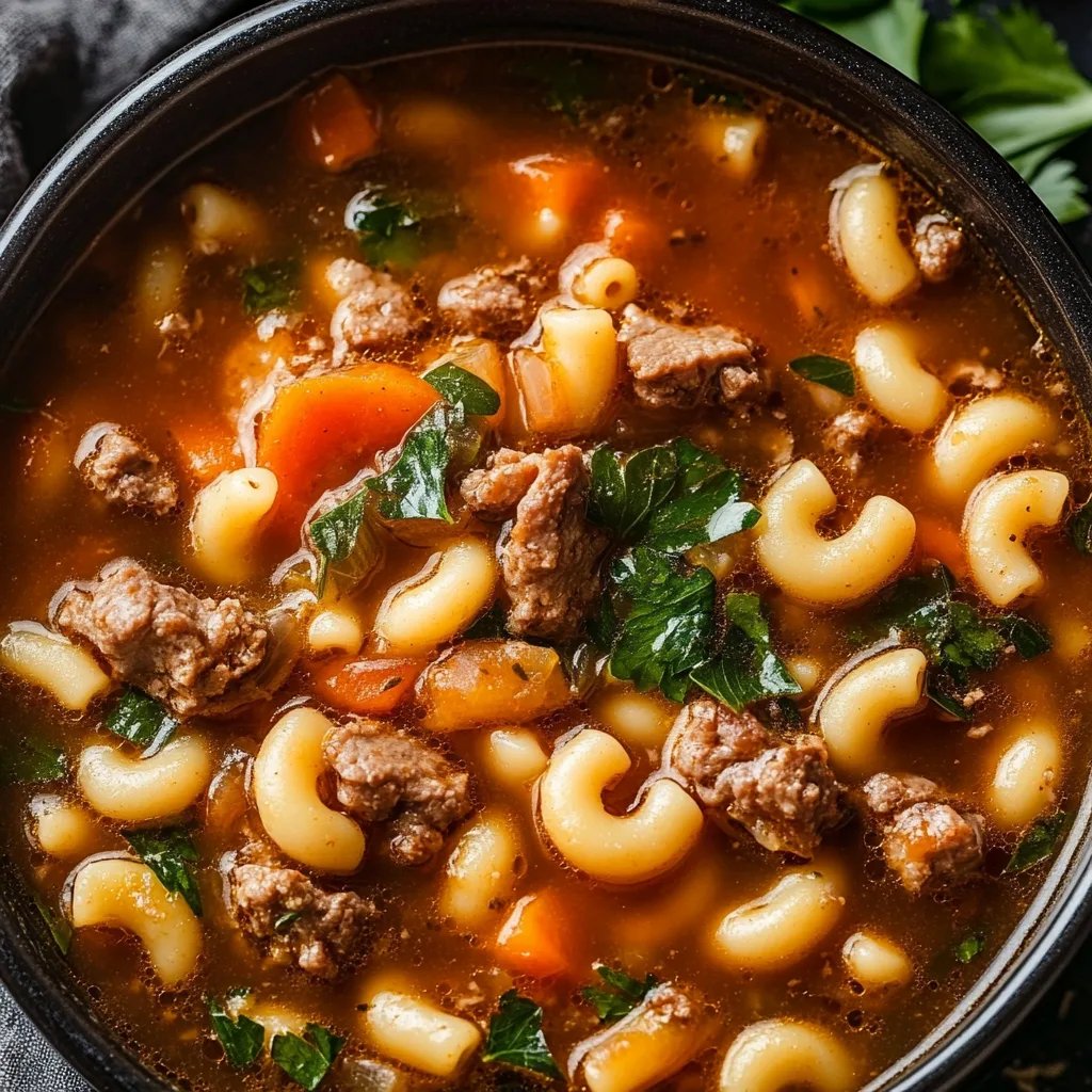 Beef and Macaroni Soup