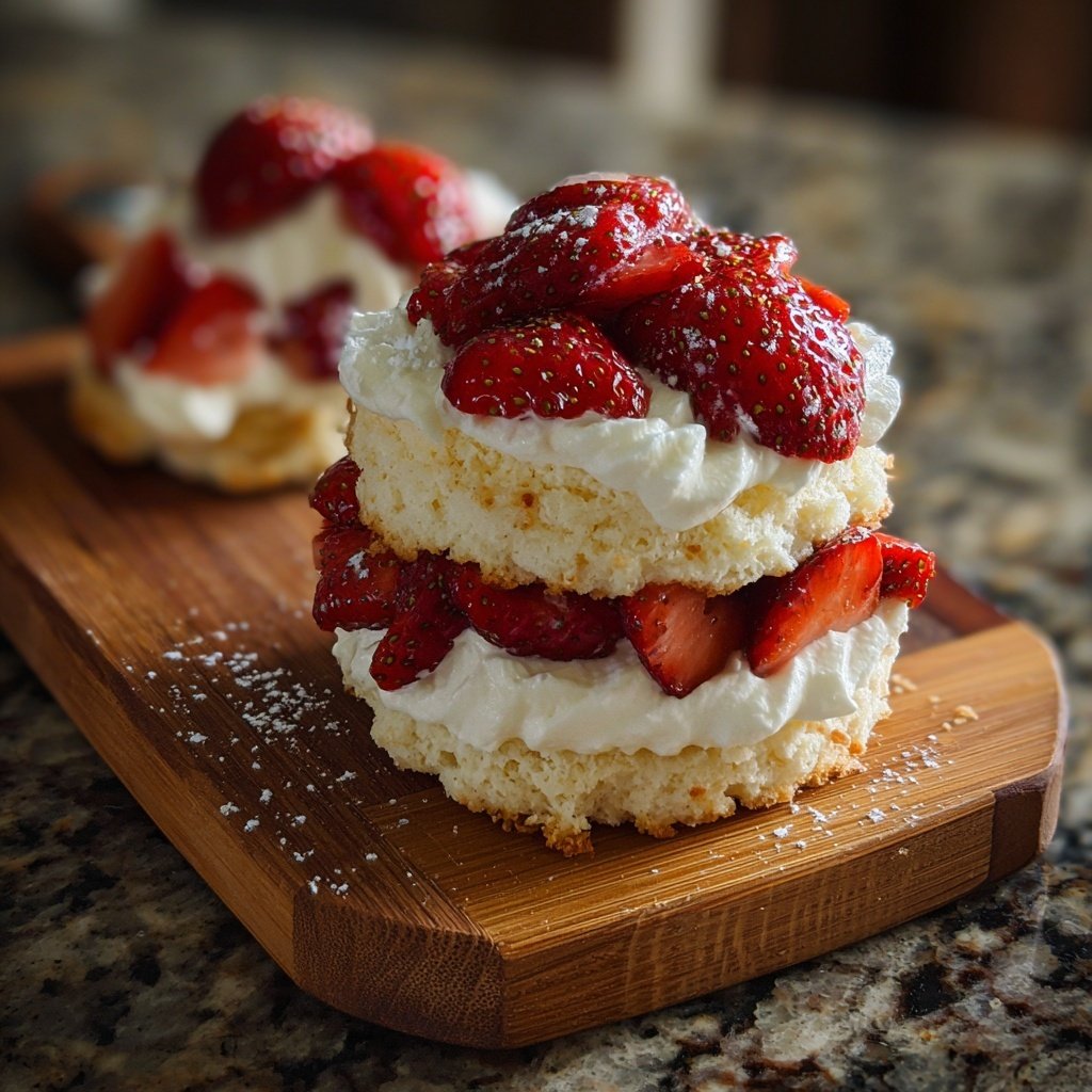 Strawberry Shortcake With Cream Cheese Filling