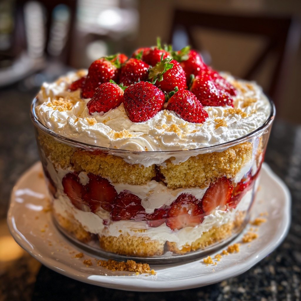 Fresh Strawberry Shortcake Trifle
