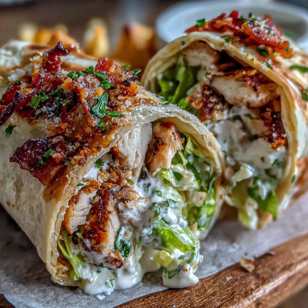 Easy Lunch Chicken Caesar Wrap