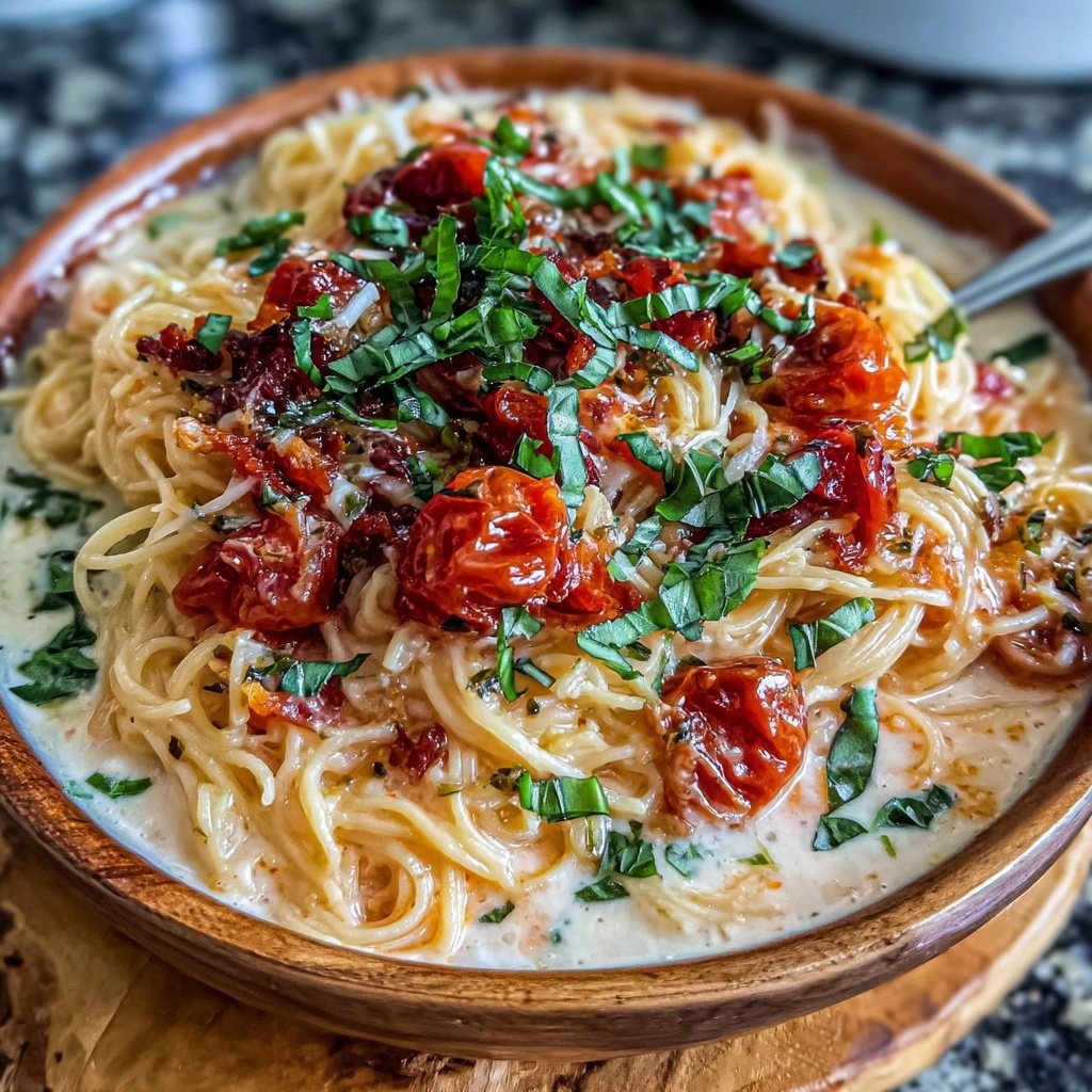 Angel Hair Pasta With Tomato Cream Sauce