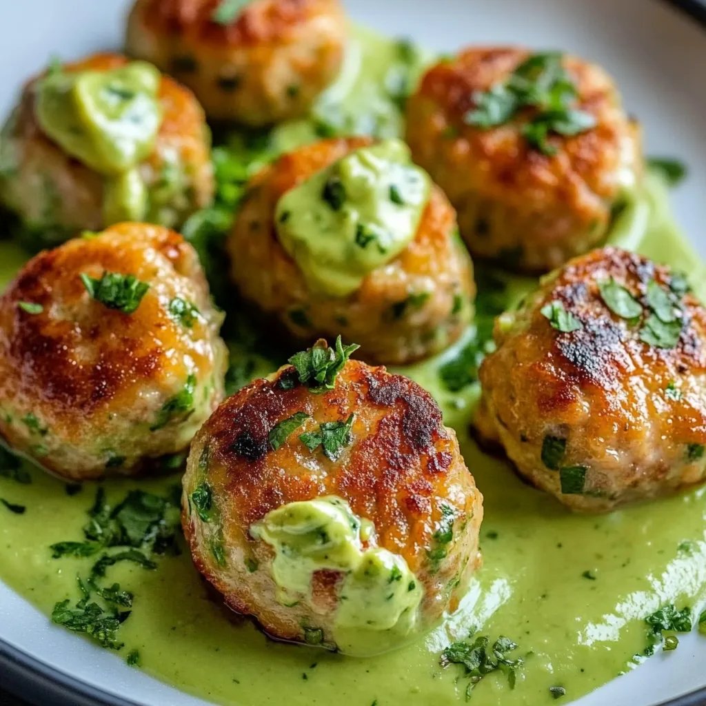 Salmon Meatballs with Creamy Avocado Sauce