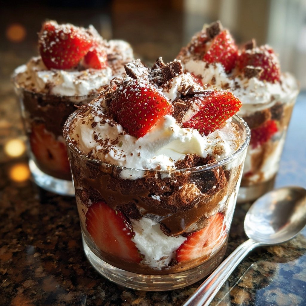 Chocolate Strawberry Trifle Cups