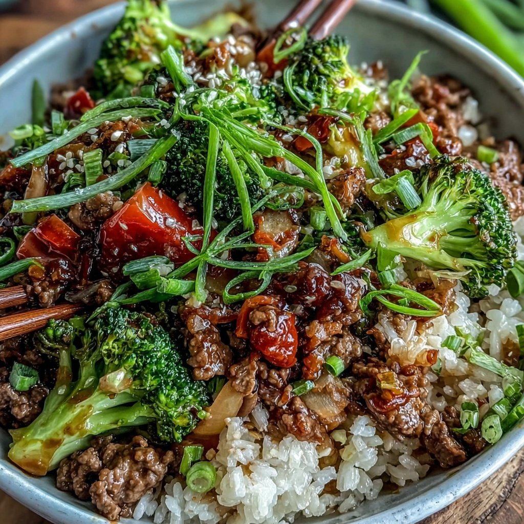 Ground Beef And Broccoli Stir Fry Bowl